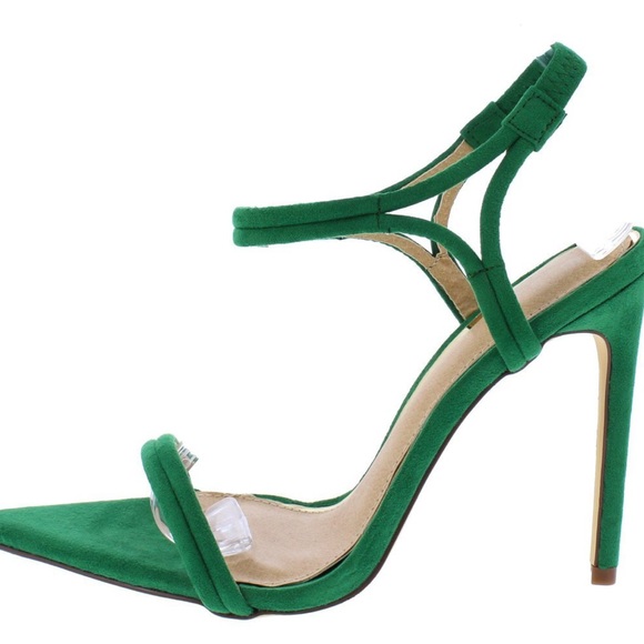 🆕Kelly Green Ankle Strap Pointed Toe Sandals Size:11 - Picture 2 of 4